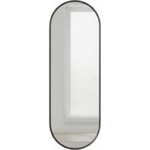 Modern Oval Metal Full Length Wall Mirror With Black Frame | Wowcher