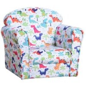 Kids Dinosaur Flannel Tub Chair - Sturdy Wooden Frame