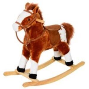 Interactive Plush Rocking Horse with Sound - Brown (Ages 3-6
