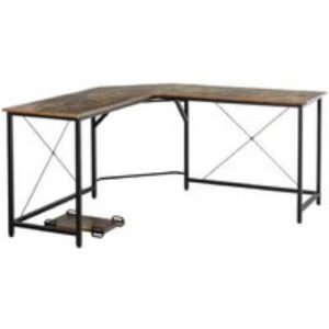 L-Shaped Corner Desk - Industrial Wood & Metal