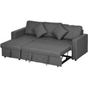 Grey Fabric Corner Sofa Bed with Storage & Reversible Chaise - 3-Seater