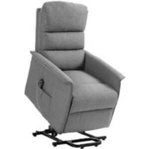 Grey PU Leather Electric Recliner Chair with Phone Holder - Ergonomic Electric Riser Armchair | Wowcher