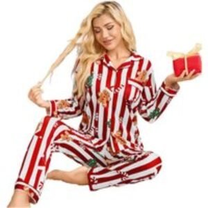 Chelsea Peers  Women's Gingerbread Christmas Silk Look Pyjamas | Wowcher