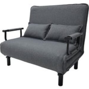 Grey Double Folding Sofa Bed with Wide Armrests