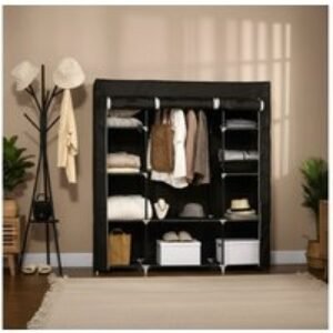 Portable Fabric Wardrobe with Steel Frame