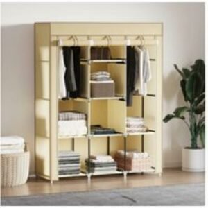 Fabric Wardrobe with 8 Shelves & 2 Rails - Space-Saving Bedroom Storage | Wowcher