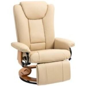 Faux Leather Swivel Recliner Chair - Adjustable