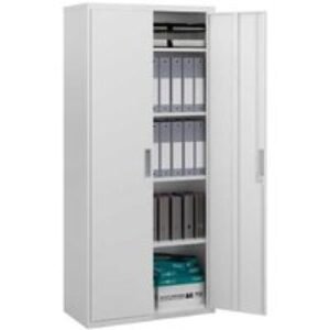 Lockable Steel Office Storage Cabinet - 5 Adjustable Shelves