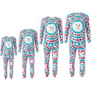 Tie Dye Snowman Printed Family Matching Christmas Pyjamas - Bundles Available | Wowcher