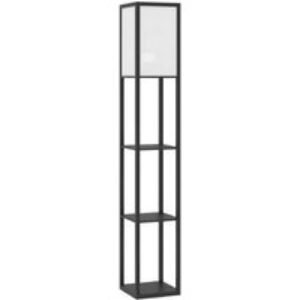 Modern 3-Tier Floor Lamp with Shelves - Black