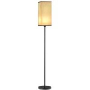 Modern Standing Floor Lamp with Linen Shade & Foot Switch - E27