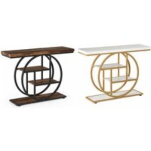 Alivio 4-Tier Console Table with Double Round Metal Frame | Wowcher