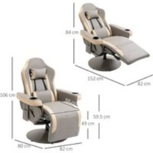 Faux Leather Recliner Swivel Chair with Leg Rest - Ergonomic