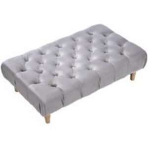Vintage Button-tufted Rectangular Velvet Footstool | Wowcher