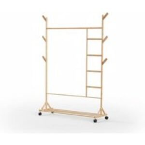 Bamboo Clothes Rack with Bottom Shelf Shoe Clothing Organiser | Wowcher