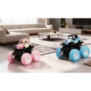 4Pcs 360° Rotating Mini Off-Road Pull Back Toy Cars - Ages 3+