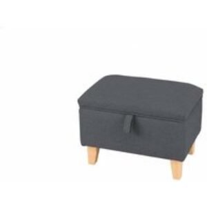 Space-Saving Linen Upholstered Storage Ottoman Footstool with Hinged Lid | Wowcher