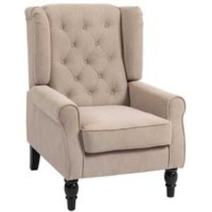 Retro Wingback Accent Chair - Tufted Upholstered Armchair