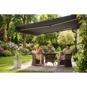 2 x 2.5m Electric Retractable Awning with LED Light Strips - Aluminium Frame