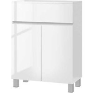 Gloss Freestanding Bathroom Cabinet - White High Gloss