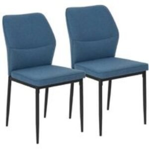 Set of 2 Velvet Dining Chairs - Curved Back