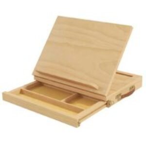 Solid Beechwood Folding Table Easel with Storage - Compact Living Room Display Stand | Wowcher