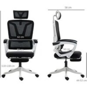 Ergonomic Reclining Mesh Office Chair - Adjustable Headrest