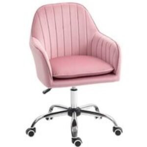 Velvet-Feel Ergonomic Office Chair with Adjustable Height & Padded Seat - HOMCOM | Wowcher