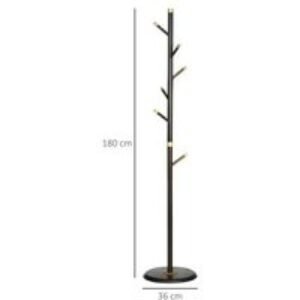 Bamboo Freestanding Coat Rack - 6 Hooks - Modern Hallway Storage Stand | Wowcher