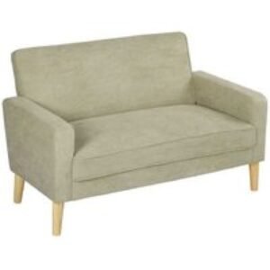 Velvet Two-Seater Sofa - Modern Tufted Settee with Wooden Legs | Wowcher