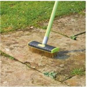 Garden Gear Telescopic 3-in-1 Steel Brush & Weed Scraper - Heavy-Duty Outdoor Cleaning Tool with Adjustable Handle | Wowcher