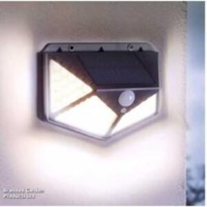 100 LED Solar Motion Sensor Outdoor Wall Light - IP65 Waterproof | Wowcher