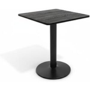 Sleek Black Square Table with Sturdy Metal Base - Modern & Space-Saving Design | Wowcher