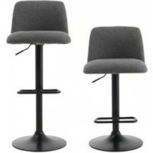 Set of 2 Modern Swivel Bar Stools with High Cushioned Backrest | Wowcher