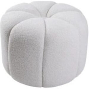 Round Pumpkin- Teddy Fabric Footstool for Luxurious Comfort | Wowcher