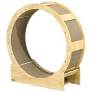 Interactive Cat Wheel Tree with Brake & Replaceable Scratching Pad - Space-Saving