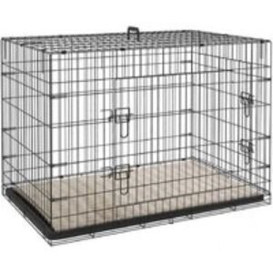 Heavy-Duty Foldable Metal Dog Crate - Double Door