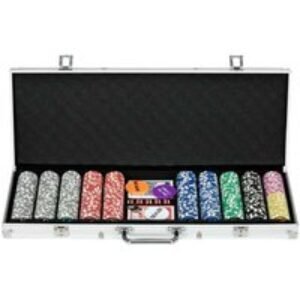 500PCS Poker Set - Family Casino Night Game with Mat