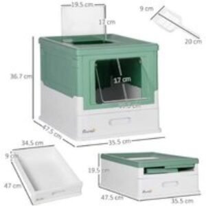 Hooded Cat Litter Tray with Scoop - Top & Front Entry