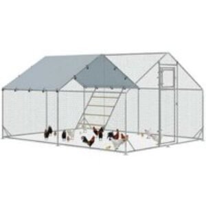 Large Chicken Run for 12-18 Chickens - Secure Outdoor Coop with Cover
