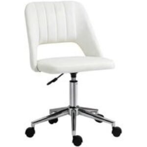 Armless Ergonomic Velvet Office Chair - Adjustable Height
