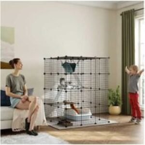 Steel Wire Multi-Level Cat Cage - Indoor Catio