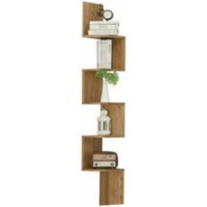 Modern Rustic Tiered Wooden Floating Corner Shelf with Five Shelves | Wowcher