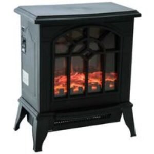 Freestanding Electric Fireplace Heater with Adjustable LED Flame