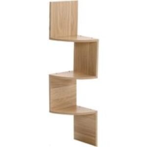 Tiered Wooden Floating Corner Shelf with Three Spacious Levels | Wowcher