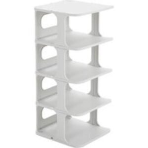 4-Tier Stackable Shoes Rack for Custom Modular Storage Solutions | Wowcher