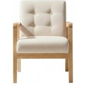 Modern Wood Frame Upholstered Armchair with Ergonomic Comfort Design | Wowcher