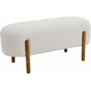 Elegant Upholstered Bench with Walnut Wooden Legs