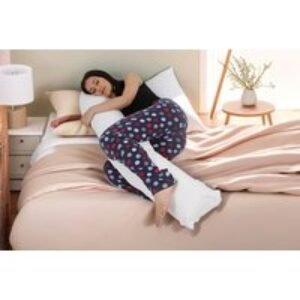 Large Orthopaedic L-Shaped Pregnancy Pillow - 5ft Hollowfibre Support with Optional Polycotton Pillowcase in 7 Colours | Wowcher