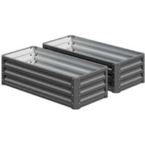 Set of Two Large Steel Raised Planter Boxes - 110x50cm